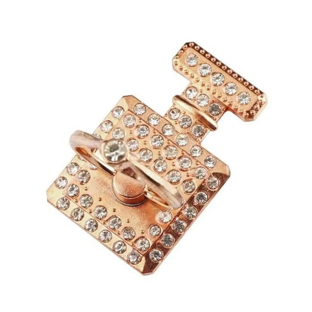 Luxury, Diamond Shiny Gems, Metal Phone Ring Holder – Rotatable, 360° Grip Stand Mount for Apple iPhone