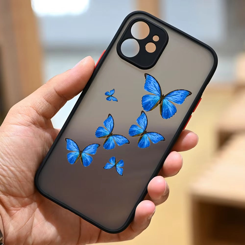 Luxury Apple iPhone Case, MagSafe Compatible, Camera Lens and Screen Protection, Ultra Thin, Shockproof, Magnetic, Full All Around Protection, Clear Butterfly Soft Cover