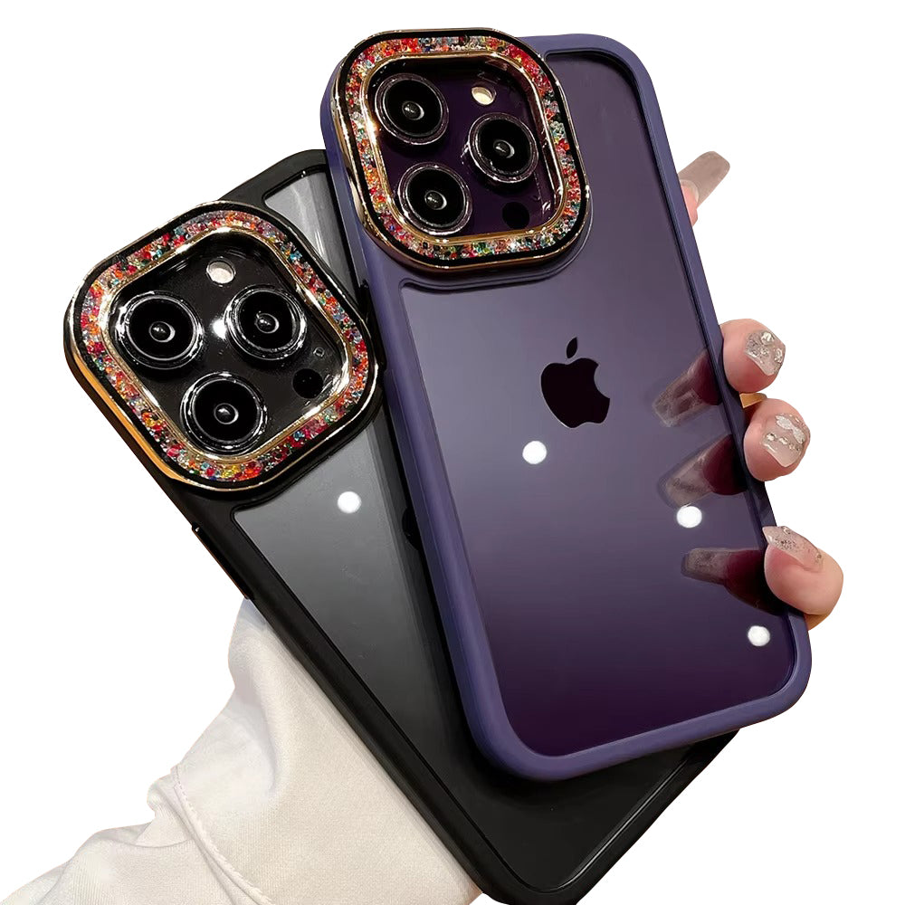 Luxury Apple iPhone Case, MagSafe Compatible, Camera Lens & Screen Protection, Ultra Thin, Shockproof, Magnetic Full All Around Cover – Glitter Diamond Transparent Armor Case with Enhanced Camera Protection