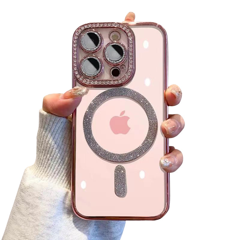 Luxury Bling Glitter - Shockproof Magnetic Wireless Charging Cover, Sparkling Jewelled Design for Women | Case for iPhone