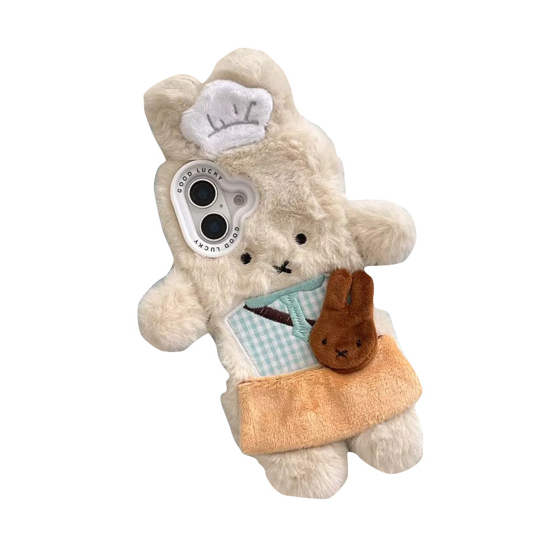 Luxury Apple iPhone Case, MagSafe Compatible, Camera Lens and Screen Protection, Ultra Thin, Shockproof, Magnetic, Full All Around Protection, Fluffy Rabbit Fur Cover