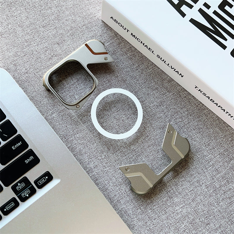 Aluminum Alloy Frameless - Metal Bumper, Transparent PC Back, Magnetic Wireless Charging Compatible | Case for iPhone