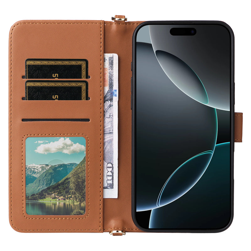Luxury Crossbody Wallet iPhone Case – Fashion Shoulder Strap, Magnetic Closure, Card Holder and Premium Protection for iPhone