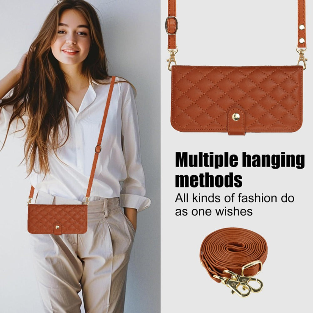 RFID Blocking Wallet Crossbody Flip iPhone Case – Card Slot Holder, PU Leather, Secure Protection for iPhone Models