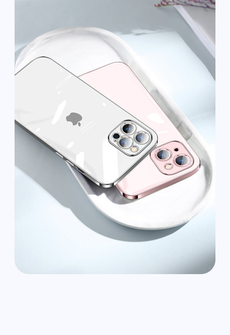 Luxury Clear Shockproof iPhone Case - Ultra-Thin, MagSafe Compatible, Camera Lens Protection, Transparent Hard PC Cover,