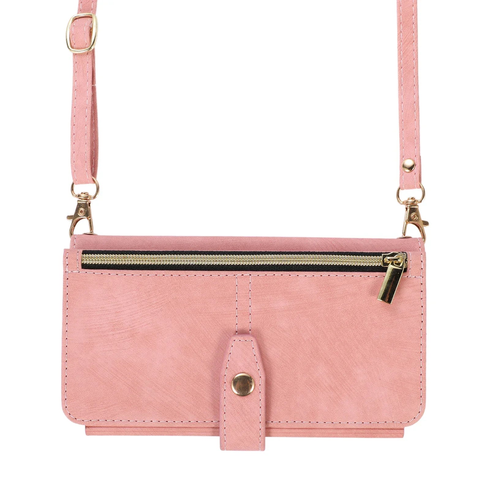 Luxury Crossbody Zipper Wallet iPhone Case – Leather Card Holder, Lanyard Strap, Closure Hands-Free Convenience for iPhone