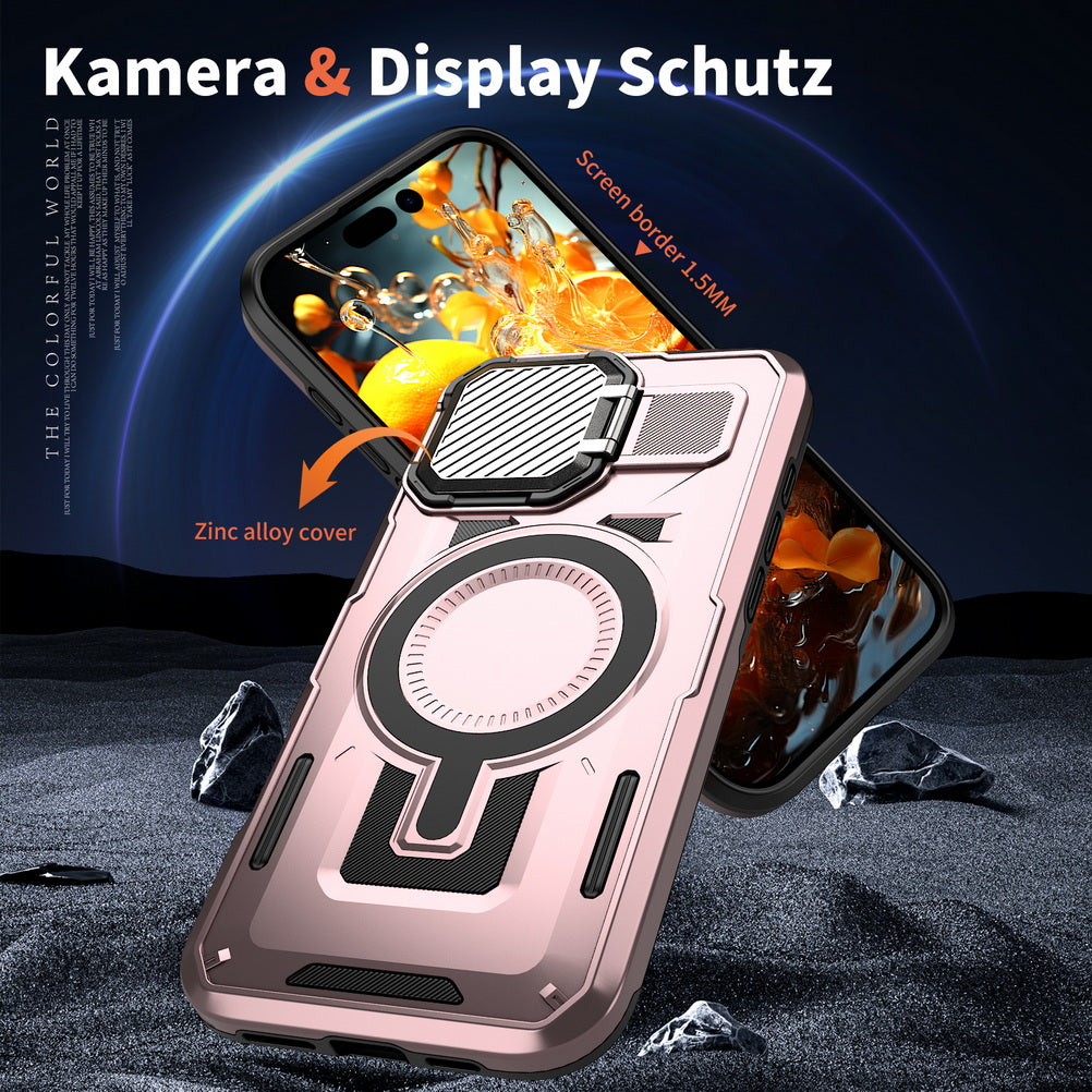 MagSafe Kickstand iPhone Case – Magnetic Lens Protection, Drop & Scratch Resistant Hard Cover for iPhone Models