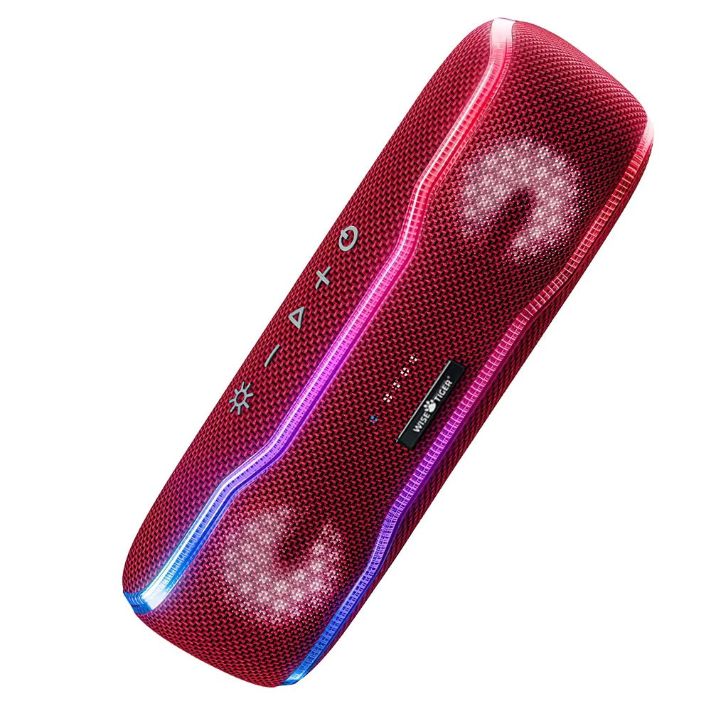 Premium Portable Bluetooth Speaker – IPX7 Waterproof Outdoor Sound Box with 25W Stereo Output, Colorful LED Lights