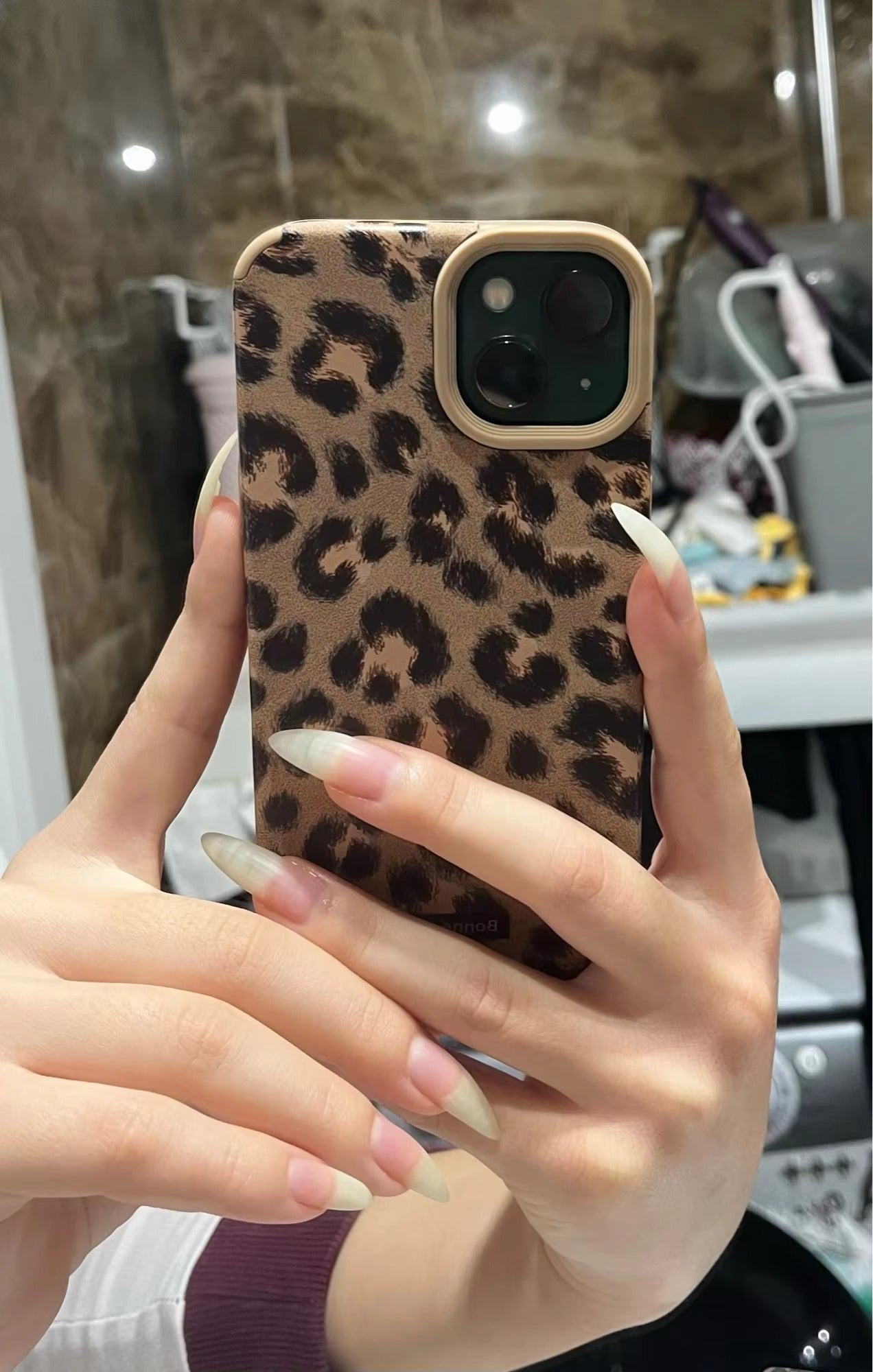Luxury Apple iPhone Case, MagSafe Compatible, Camera Lens & Screen Protection, Ultra Thin, Shockproof, Magnetic Full All Around Cover – Leopard Print Cortex Case with Lanyard Bracelet & Soft Back Cover