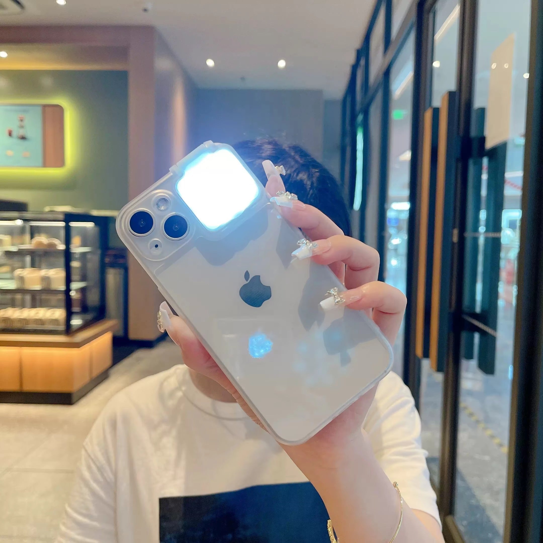 High Quality Apple iPhone Case, MagSafe Compatible, Camera Lens & Screen Protection, Ultra Thin, Shockproof, Magnetic Full All Around Cover – LED Selfie Beauty Flashlight Case