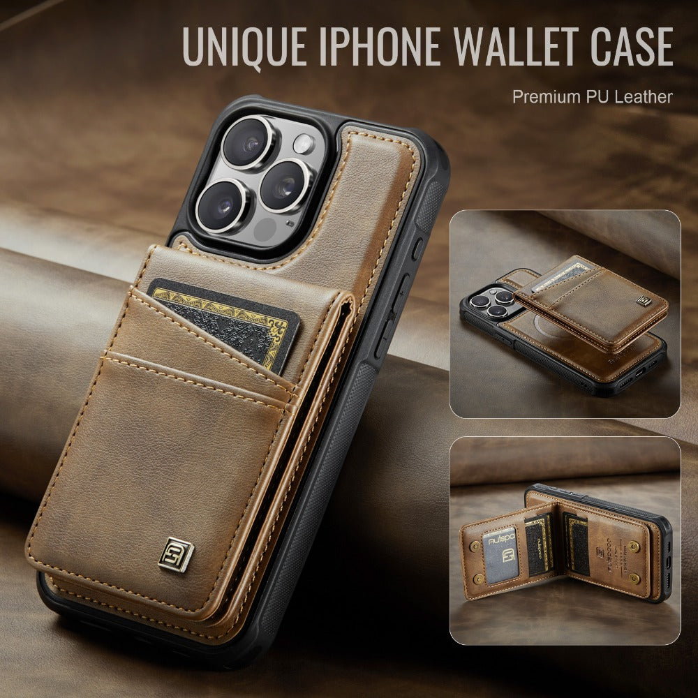 Luxury 2-in-1 Detachable Leather Flip Cover with Card Holder, Wrist Strap and Secure Magnetic Closure for Ultimate Protection