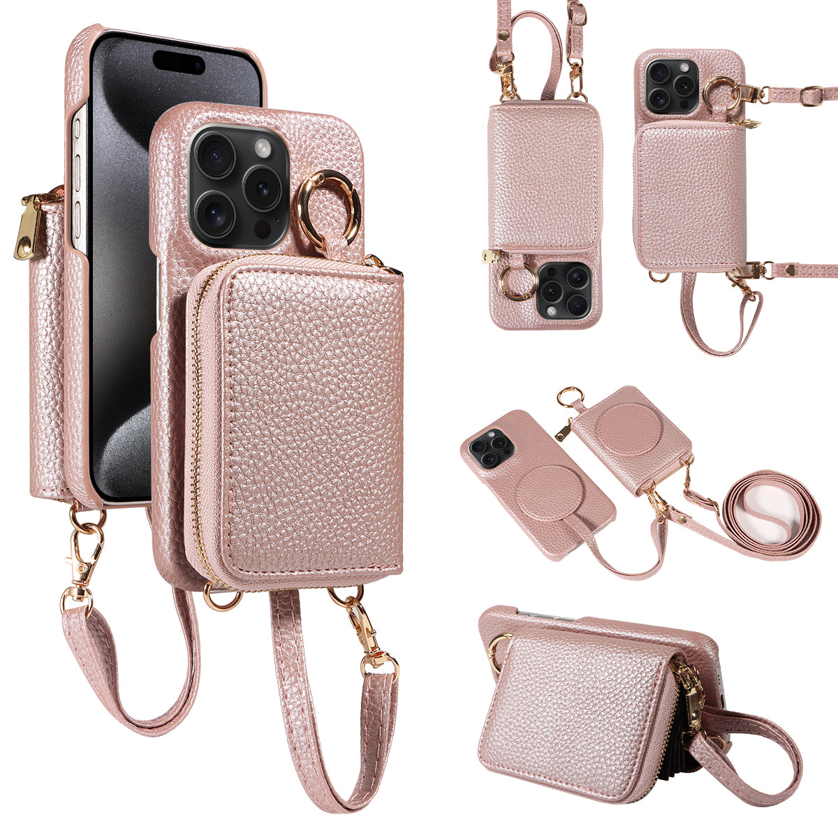 Premium High-Quality Magnetic Wallet iPhone Case – Detachable Design, Lashing Functionality, Stylish & Durable Protection
