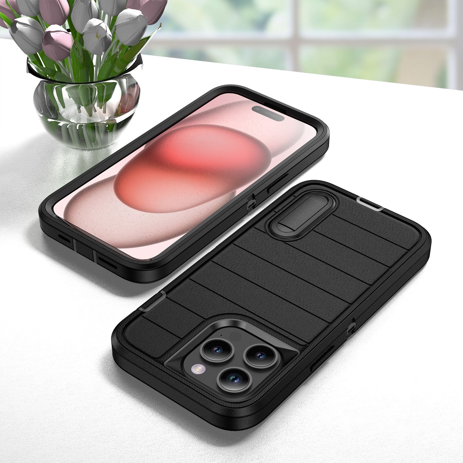 Heavy-Duty Shock Absorption iPhone Case – Full-Body Protective Silicone Rubber Cover for iPhone Models