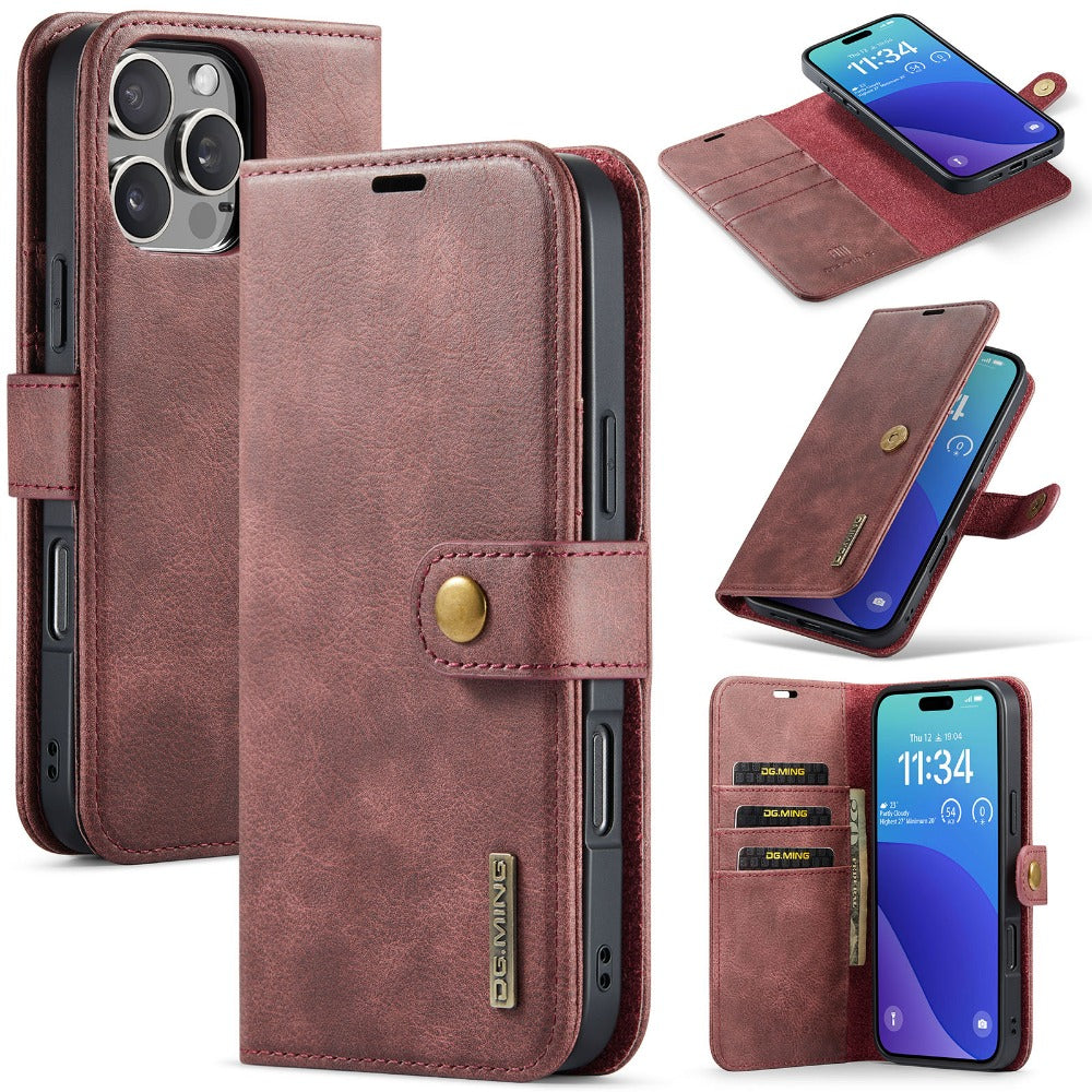 Premium Detachable Magnetic Leather Wallet iPhone Case – Card Holder, and Stylish Flip Cover for Secure and Convenient Use