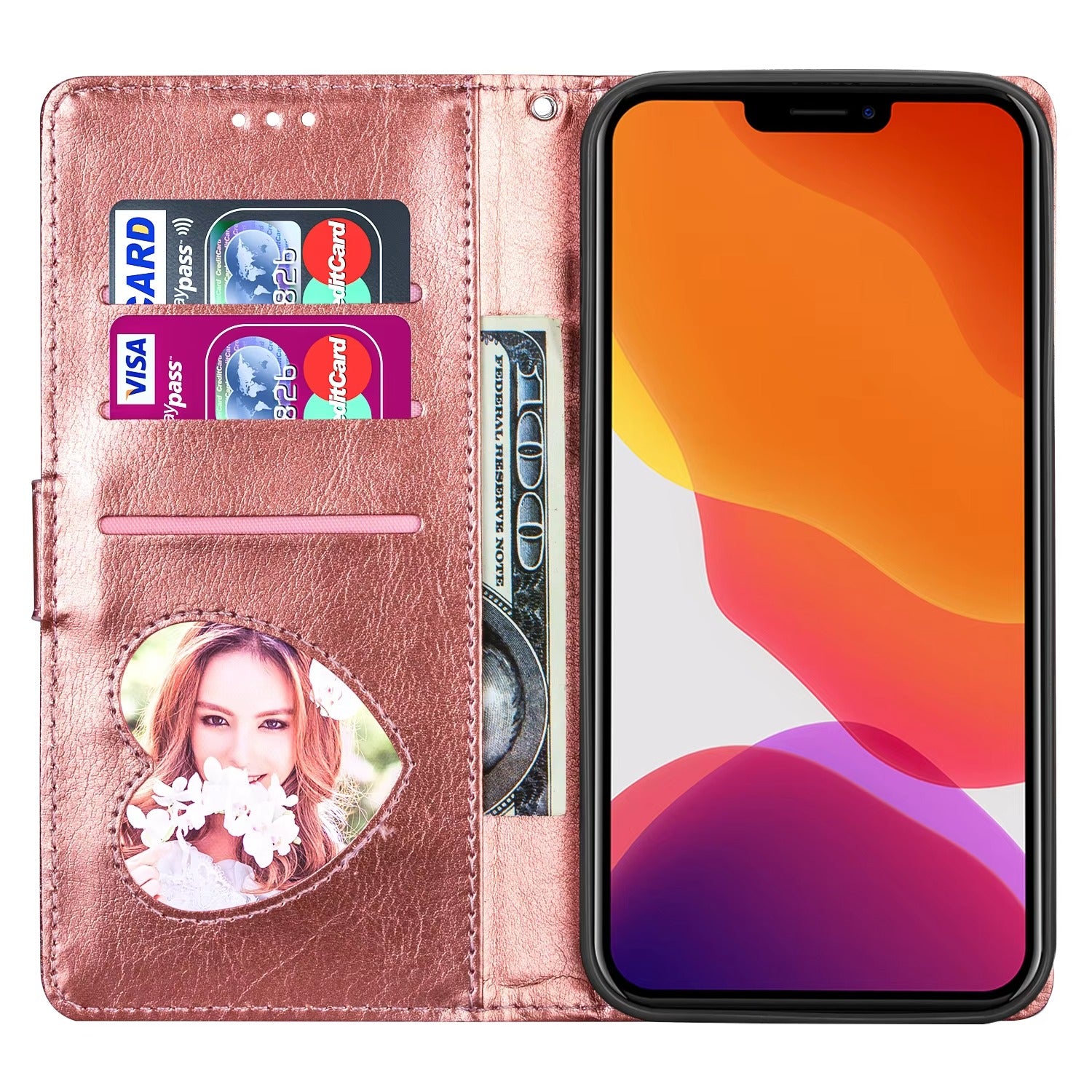 Luxury Apple iPhone Case, MagSafe Compatible, Camera Lens and Screen Protection, Ultra Thin, Shockproof, Magnetic, Full All Around Protection, Glitter Zipper Wallet Cover