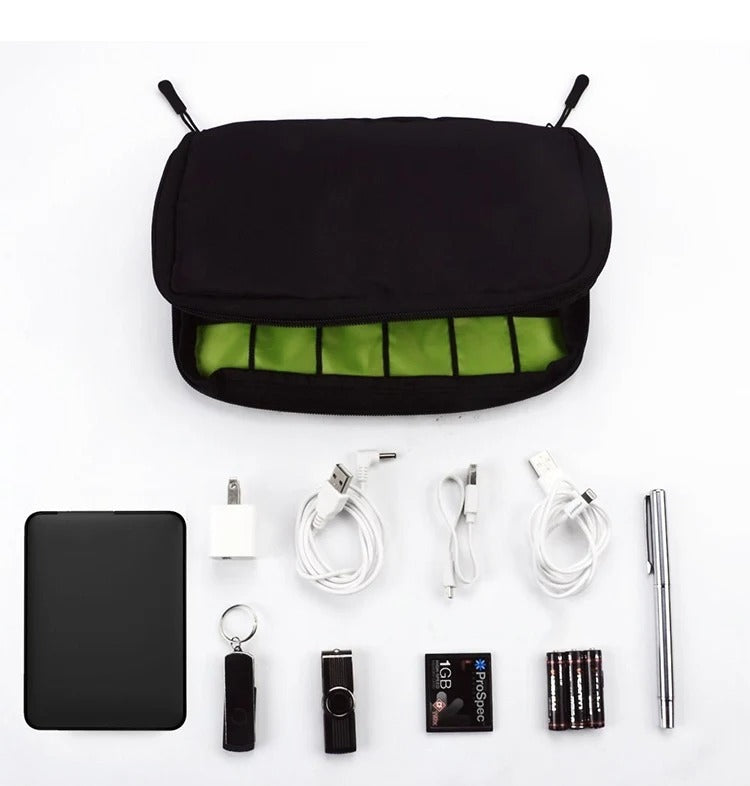 High Quality Portable Cable Organizer Case, Travel Storage Bag for SSD, USB Flash Drive, Charger, Headphones, and Hard Drive