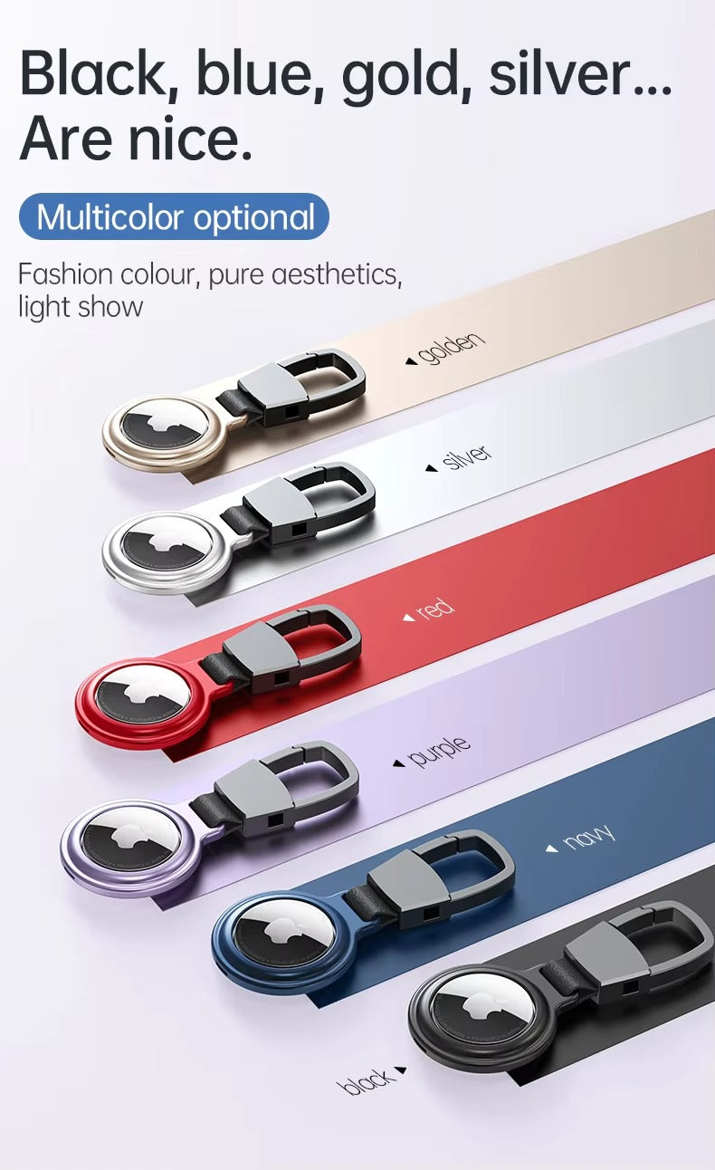 Premium Metal AirTag Case with Keychain – Magnetic Shockproof Anti-Scratch Protective Shell Cover, Durable Lightweight Aluminum Alloy Holder for Tracker