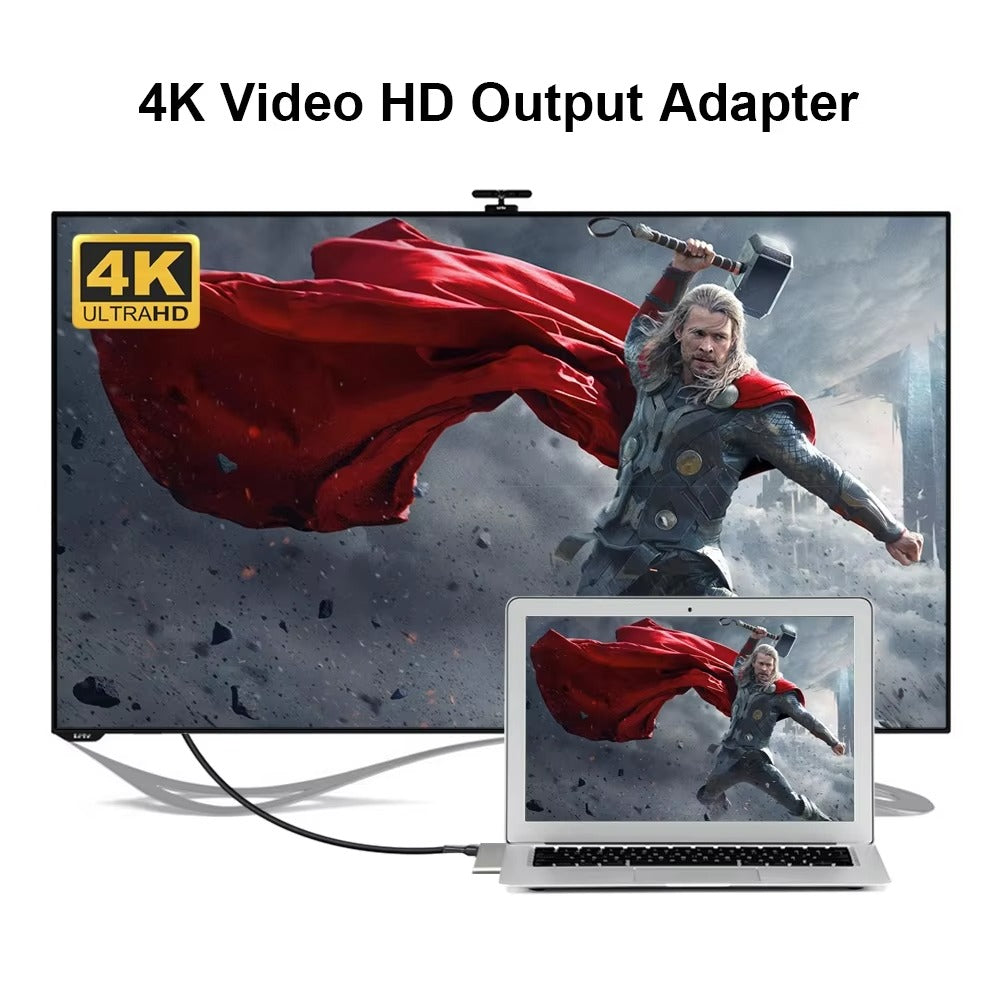 High-Speed USB-C Hub with HDMI 4K, Thunderbolt 3, USB 3.0, SD/TF Card Reader, PD Charging – Type-C Adapter Dock for MacBook Air, Pro, and USB-C Laptops