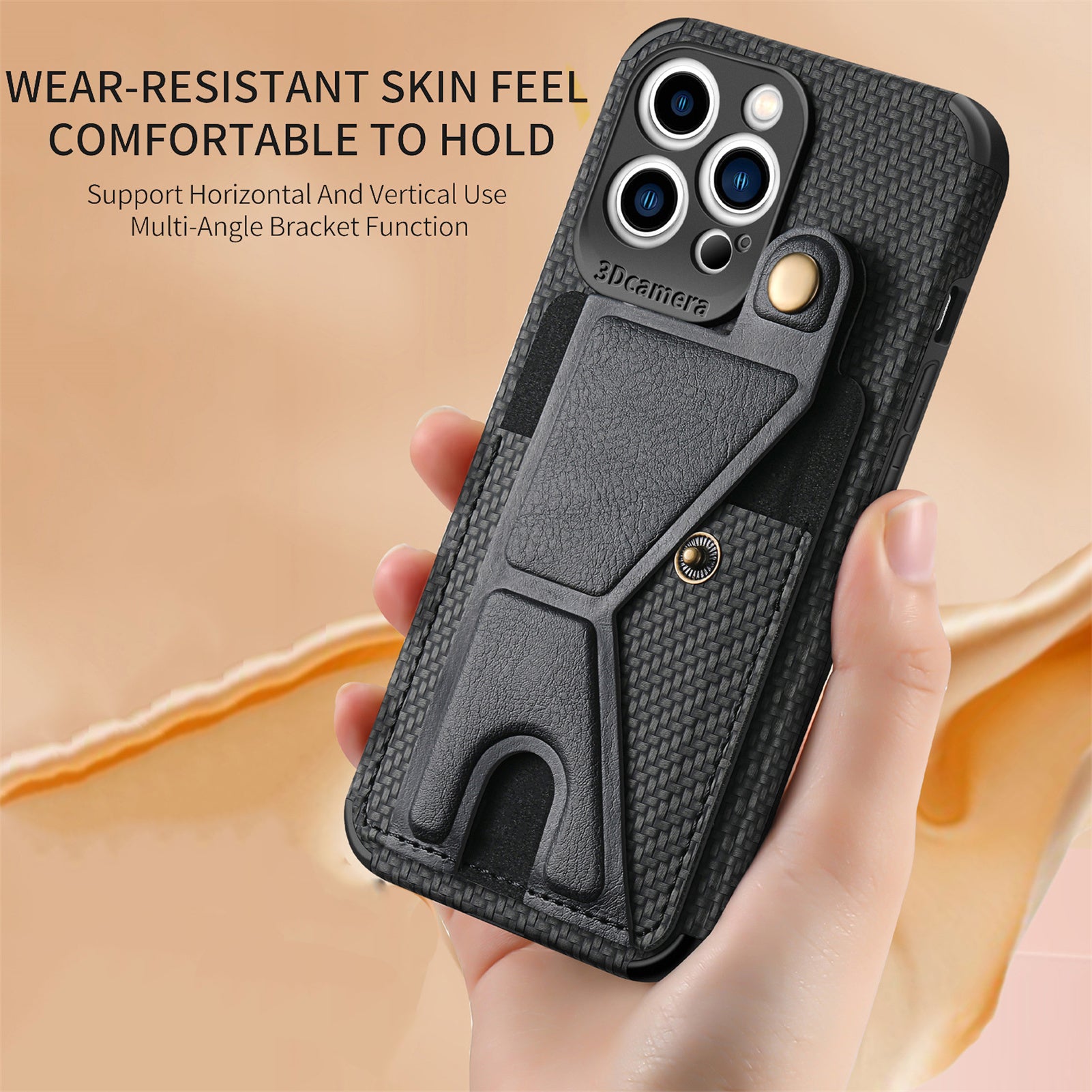 Carbon Fiber Wallet Flip iPhone Case – Premium Leather, Card Holder, Shockproof Protection Sleek & Durable Design for iPhone