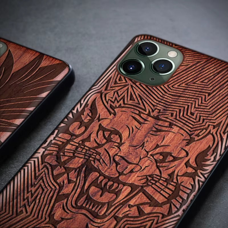 Premium Apple iPhone Case, MagSafe Compatible, Camera Lens Protection, Screen Protection, Ultra Thin, Real Wood Cover