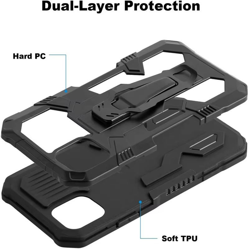 Robust Apple iPhone Case, MagSafe Compatible, Camera Lens & Screen Protection, Ultra Thin, Shockproof, Magnetic Full All Around Cover – Heavy Duty Belt Clip Case with Kickstand & Hard Rubber Back