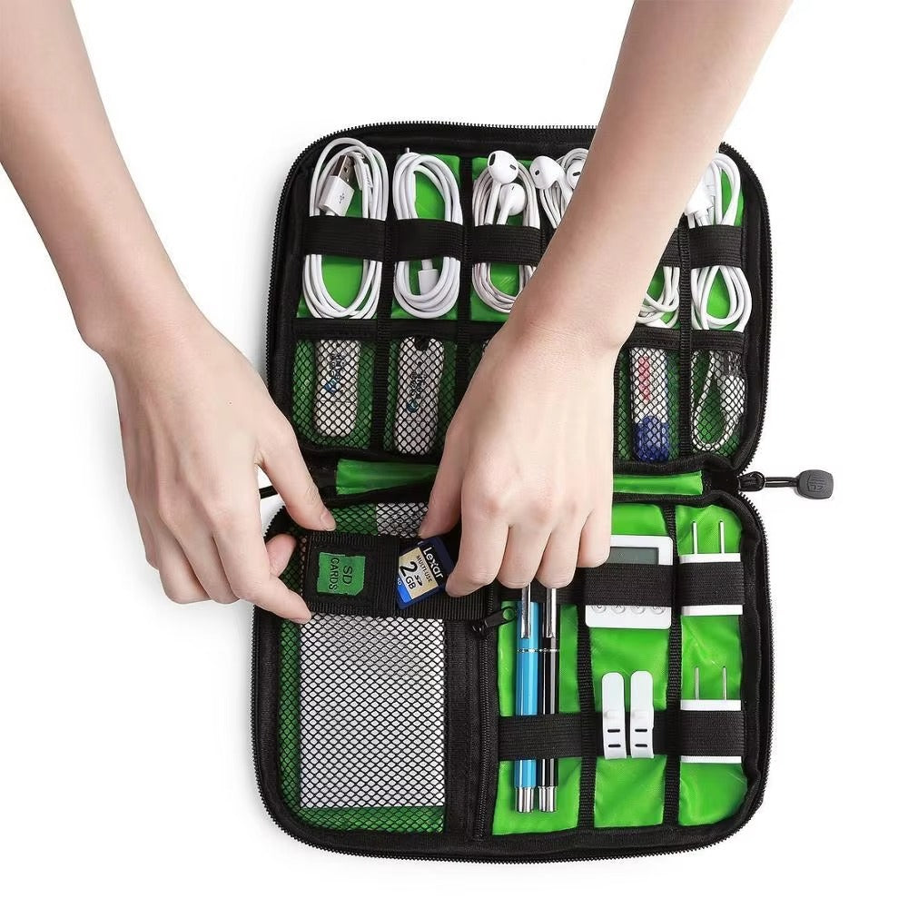 High Quality Portable Cable Organizer Case, Travel Storage Bag for SSD, USB Flash Drive, Charger, Headphones, and Hard Drive