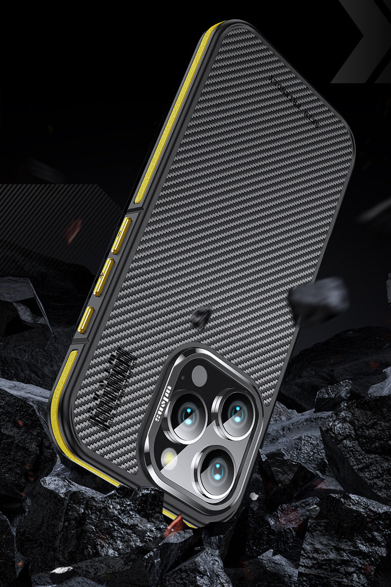 Premium 100% Aramid Fiber Kevlar iPhone Case – 600D Lightweight Compatible Ultra-Thin Protective Cover for iPhone Models