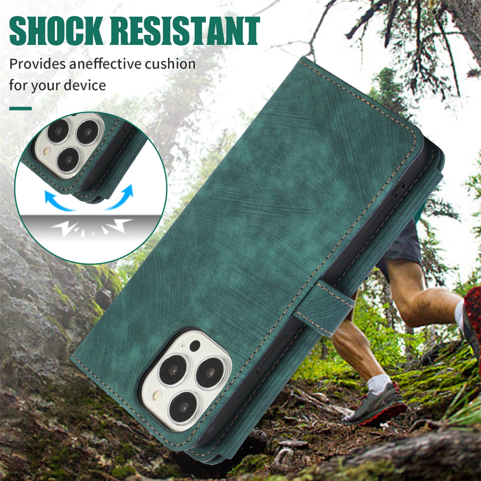 Luxury Crossbody Zipper Wallet iPhone Case – Leather Card Holder, Lanyard Strap, Closure Hands-Free Convenience for iPhone