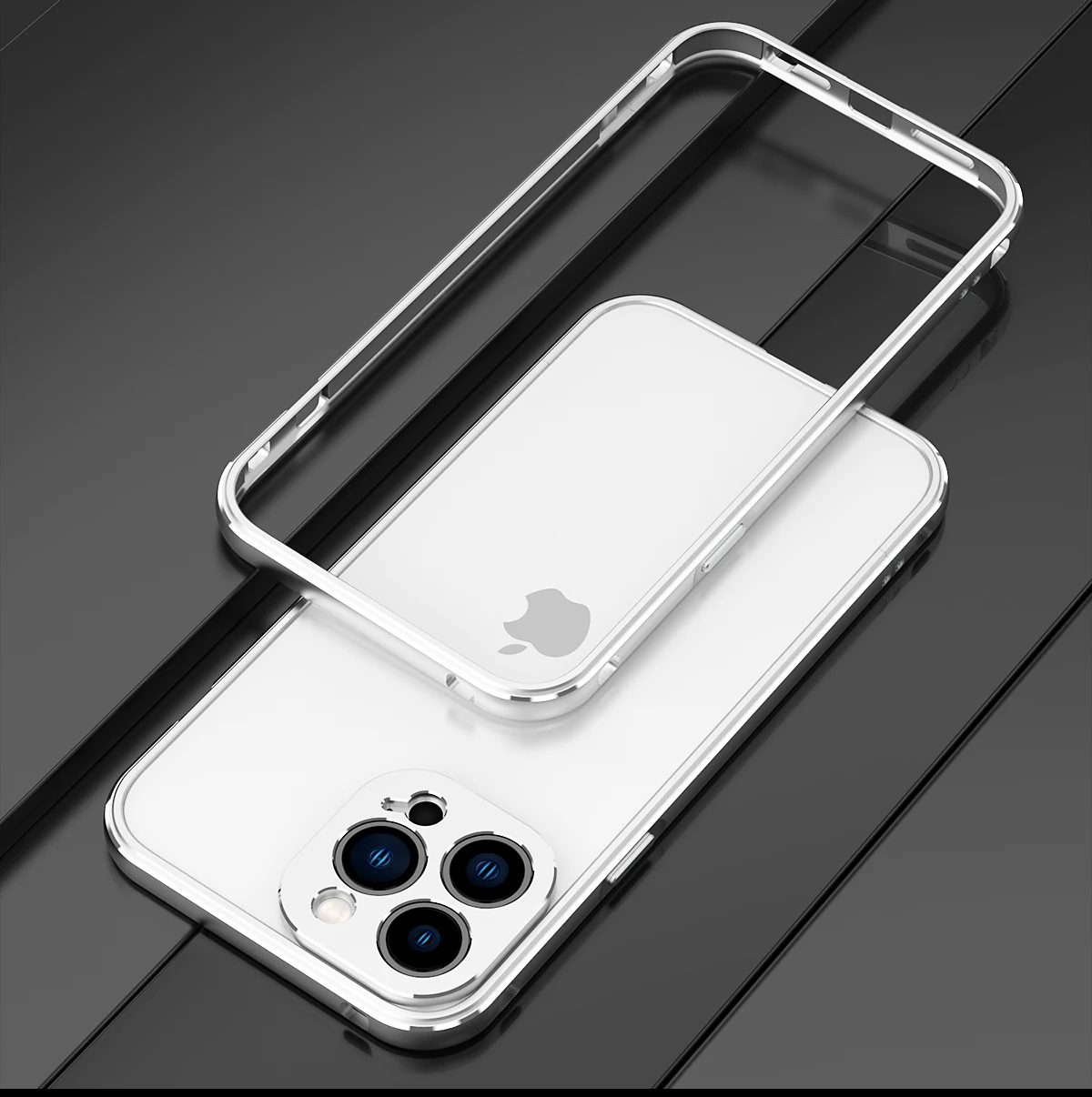 Aluminum Bumper & Metal Lens Frame Case Shockproof Cover for iPhone Models, Durable and Stylish Protection with Sleek Design
