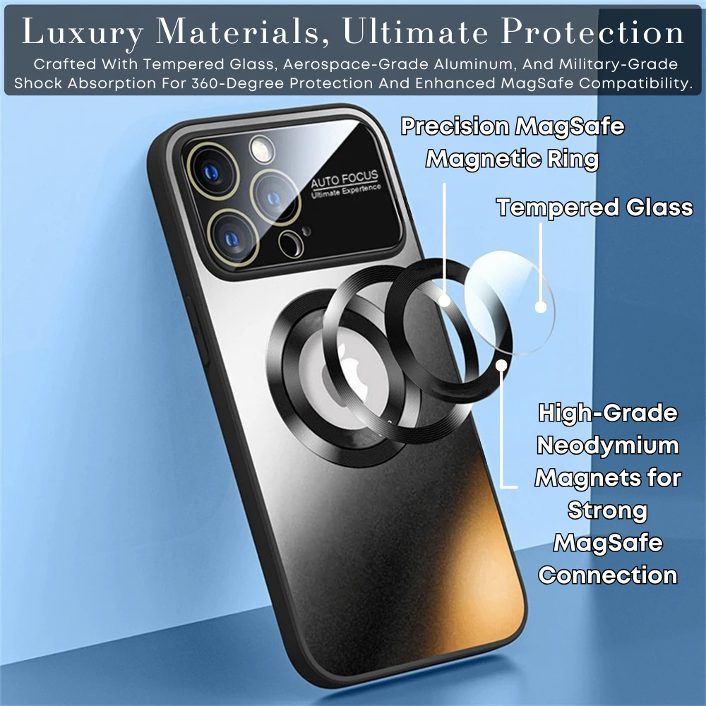 Luxury Glass MagSafe iPhone Case - Magnetic Wireless Charging, Camera Lens Protection, Shockproof Design | Case for iPhone