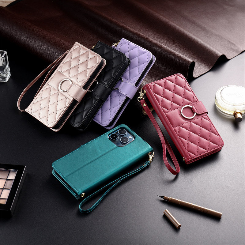 Luxury Leather Flip Phone Case – Premium Wallet, Bracket Protection, Elegant Cover with Card Slots, Durable & Functional