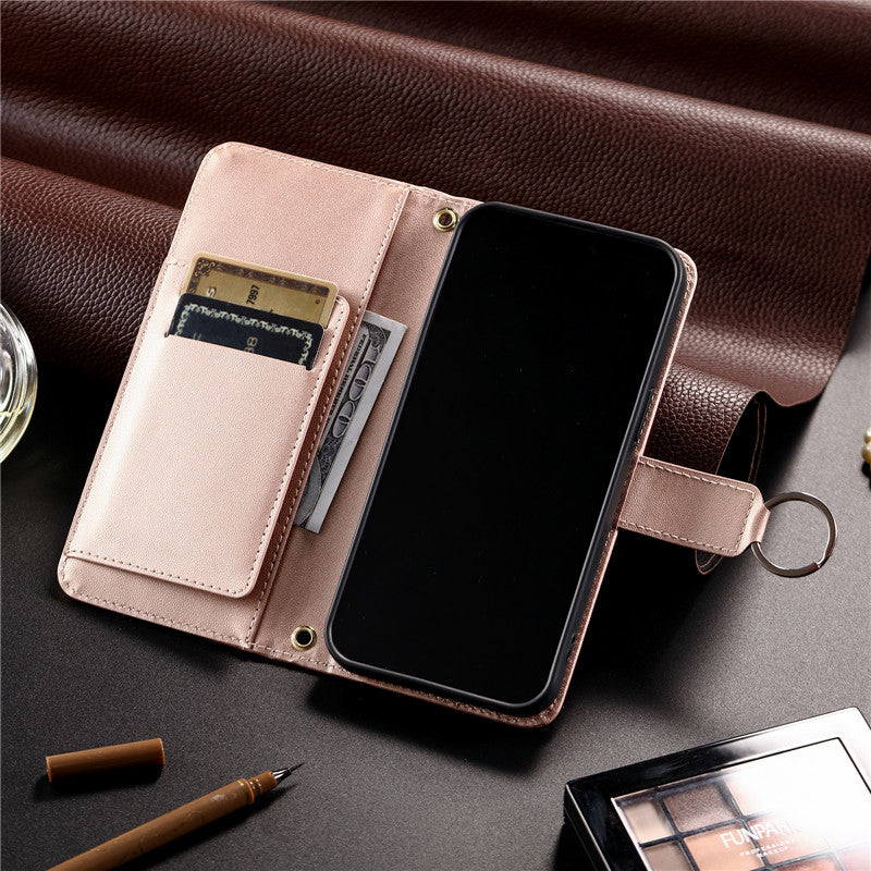 Luxury Leather Flip Phone Case – Premium Wallet, Bracket Protection, Elegant Cover with Card Slots, Durable & Functional