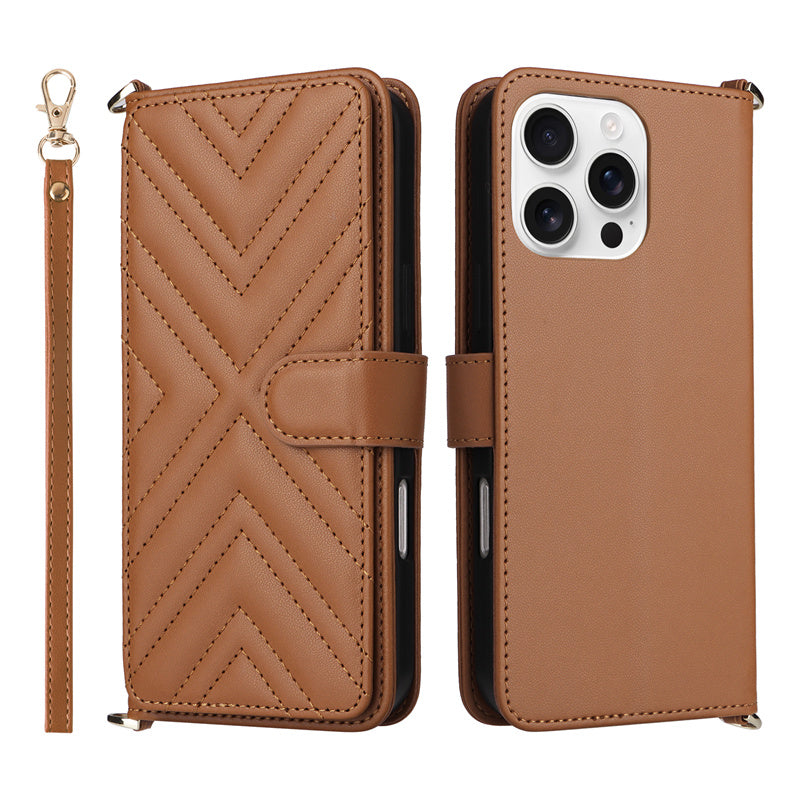Luxury Crossbody Wallet iPhone Case – Fashion Shoulder Strap, Magnetic Closure, Card Holder and Premium Protection for iPhone
