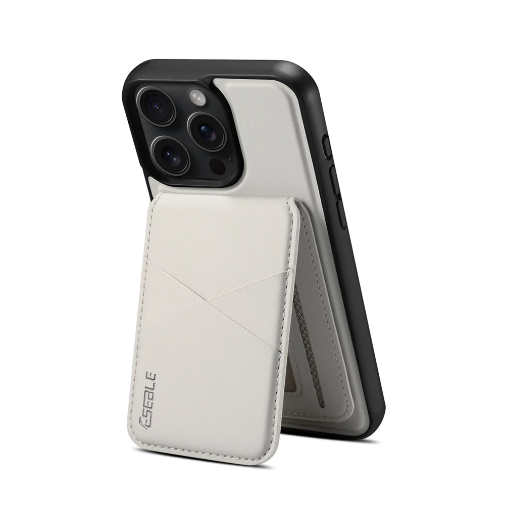 Luxury Magnetic Leather Wallet iPhone Case – 2-in-1 MagSafe Card Holder, Kickstand, Shockproof Protection, Premium Design, Wireless Charging Compatible for iPhone Models