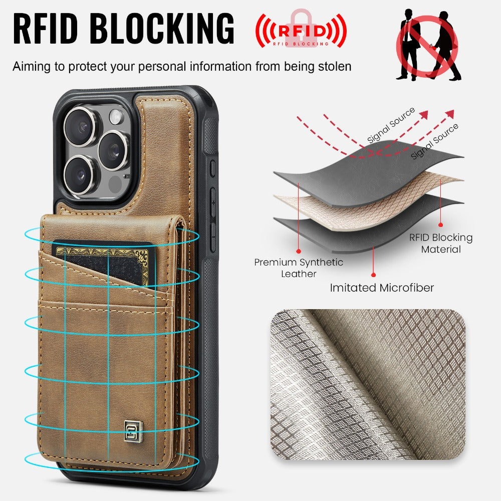 Luxury 2-in-1 Detachable Leather Flip Cover with Card Holder, Wrist Strap and Secure Magnetic Closure for Ultimate Protection