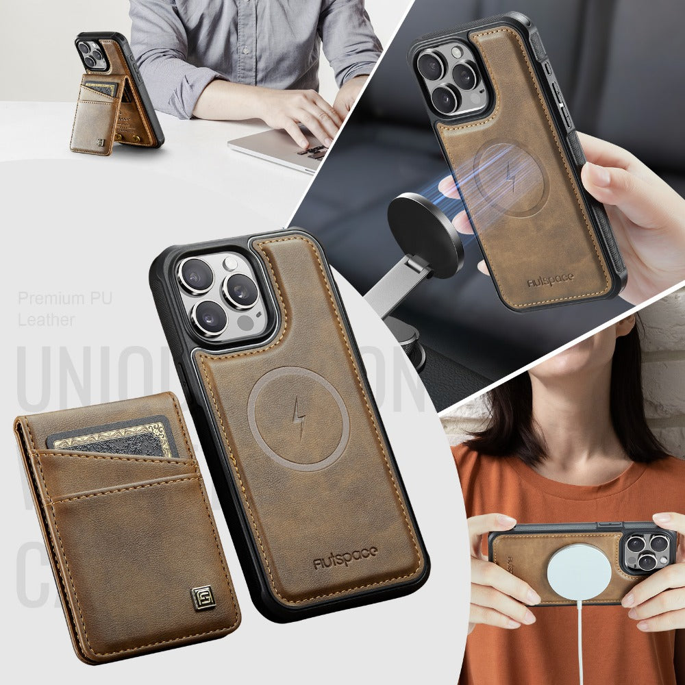 Luxury 2-in-1 Detachable Leather Flip Cover with Card Holder, Wrist Strap and Secure Magnetic Closure for Ultimate Protection