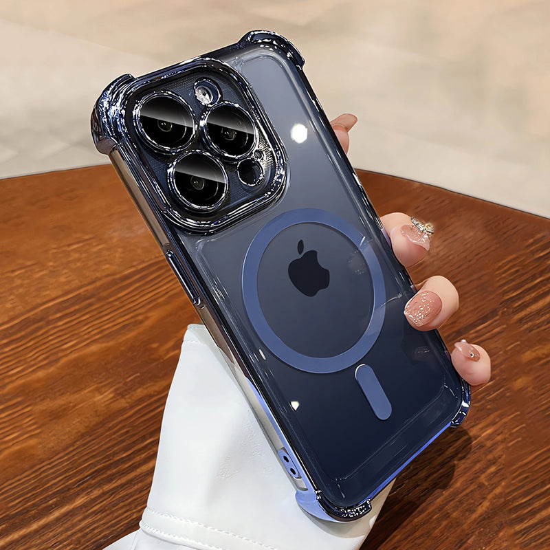 Plating Shockproof MagSafe iPhone Case - Airbag Protection, Magnetic Wireless Charging, Anti-Shock Durable Case for iPhone
