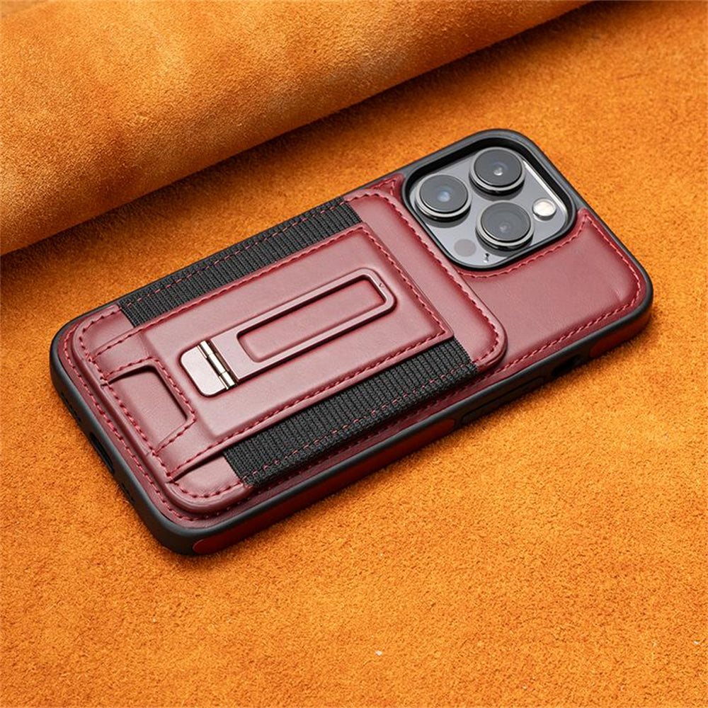 Luxury Detachable Wallet Leather iPhone Case – Magnetic Card Slot, Shockproof Protection, Hollow Logo Back Cover, Premium Design for iPhone Models