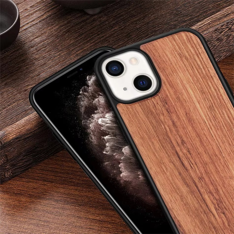 Luxury Wood Apple iPhone Case, MagSafe Compatible, Ultra Thin Magnetic with Bamboo Texture, Hard Shell and Camera Lens Guard