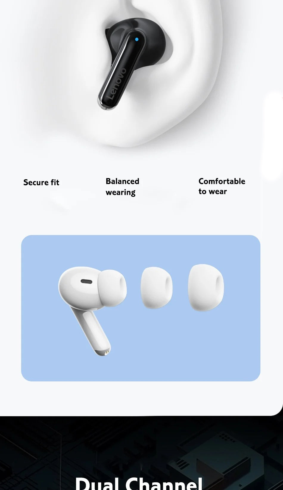 High Quality Bluetooth 5.3 Wireless Earbuds for iPhone – Binaural Sport Headphones with Secure Fit, Clear Mic