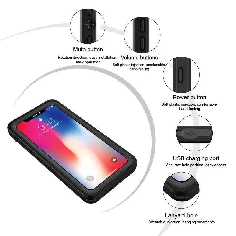 Premium Waterproof Apple iPhone Case, MagSafe Compatible, Ultra Thin Magnetic Shockproof Full Protection Cover with IP68 Seal for Diving, Swimming, and Underwater Use