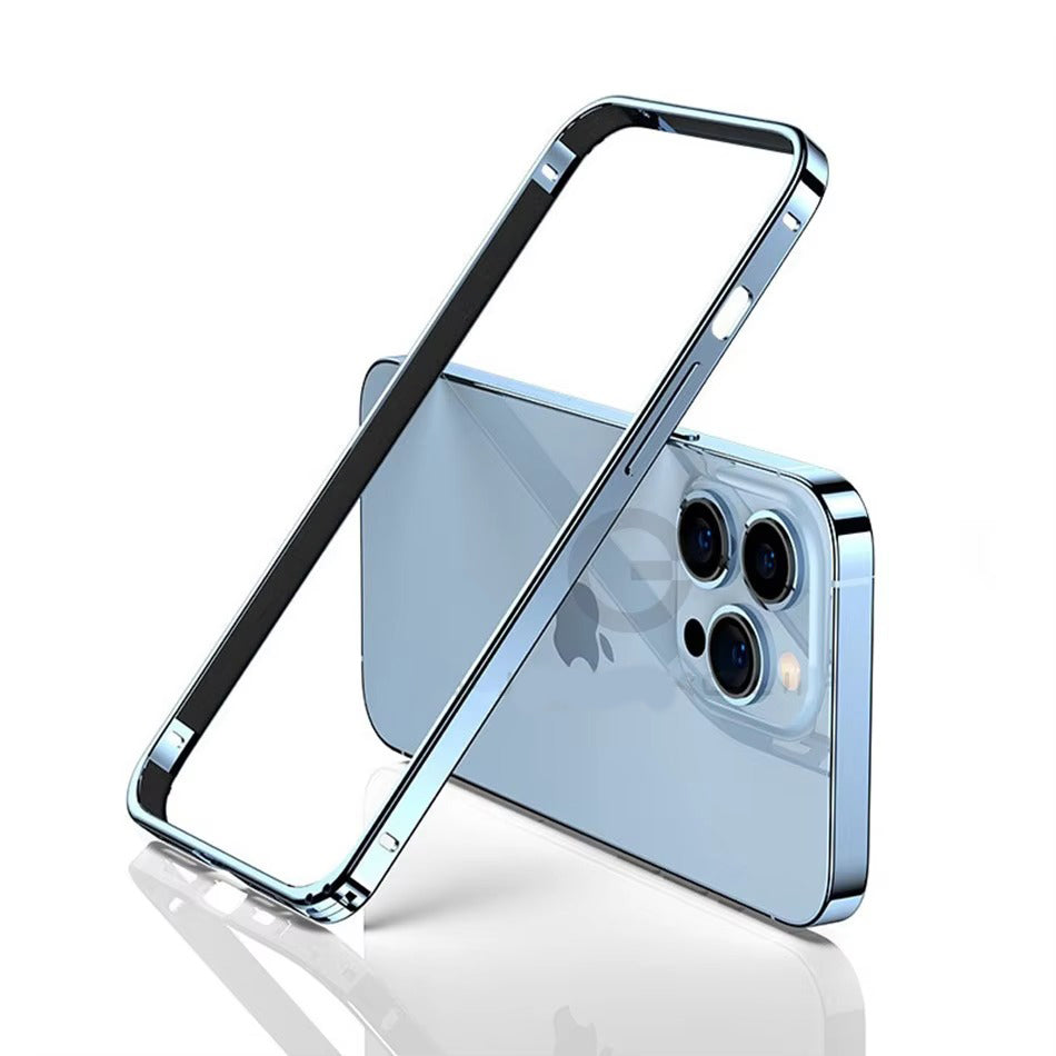 Luxury Apple iPhone Case, MagSafe Compatible, Camera Lens & Screen Protection, Ultra Thin, Shockproof, Magnetic Full All Around Cover – Lightweight Aluminum Metal Frame Bumper Case with Thin Alloy Back Protection