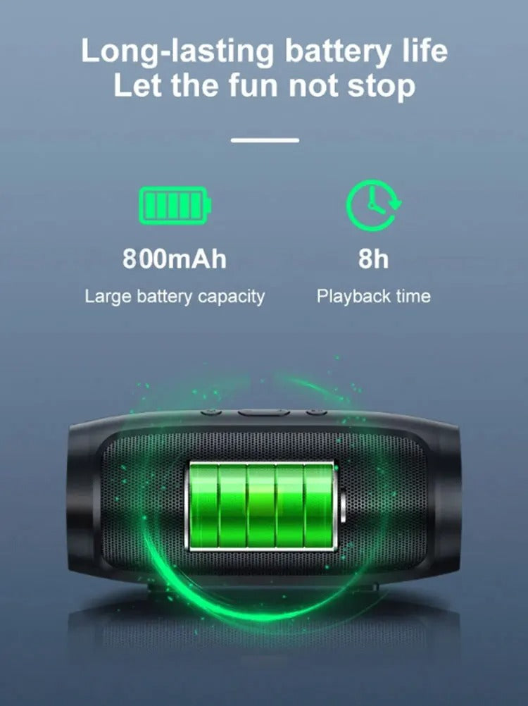 High Quality Portable Bluetooth Speaker for iPhone – Dual Stereo Subwoofer with FM Radio, TF/USB Playback, Loud Outdoor