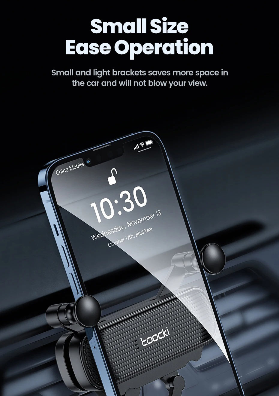 Premium Gravity Car Phone Holder – Dashboard & Air Vent Mount, Auto Lock Bracket, 360° Rotation, Anti-Slip, Universal Fit for 4.7-7" Smartphones