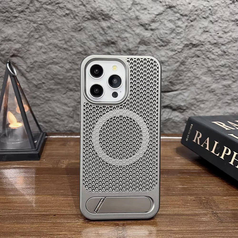 Luxury Apple iPhone Case, MagSafe Compatible, Camera Lens & Screen Protection, Ultra Thin, Shockproof, Magnetic Full All Around Cover – Breathable Heat Dissipation Case with Titanium Hard Back & Wireless Charging Support