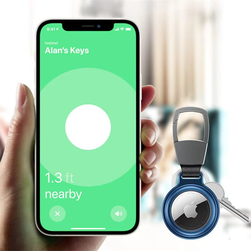 Premium Metal AirTag Case with Keychain – Magnetic Shockproof Anti-Scratch Protective Shell Cover, Durable Lightweight Aluminum Alloy Holder for Tracker