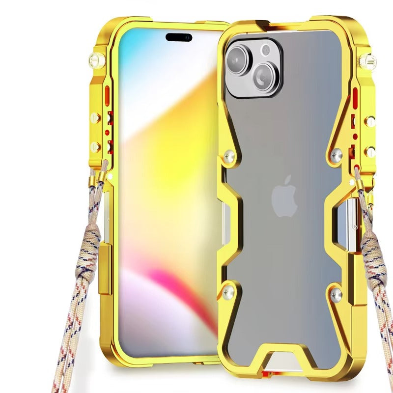 Luxury Apple iPhone Case, MagSafe Compatible, Camera Lens and Screen Protection, Ultra Thin, Shockproof, Magnetic, Full All Around Protection, Handmade Skull Metal Cover