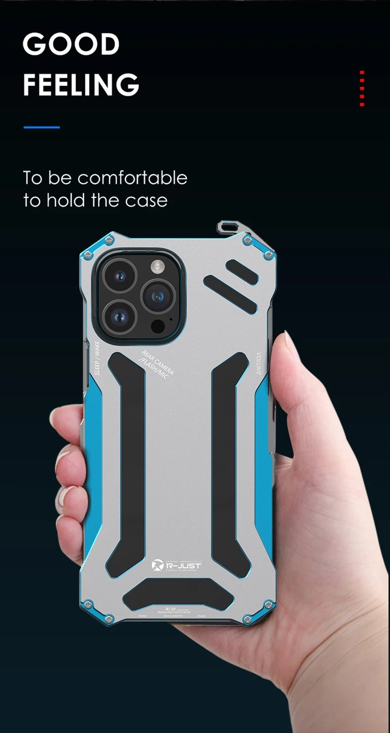 High Quality Apple iPhone Case, MagSafe Compatible, Camera Lens & Screen Protection, Ultra Thin, Shockproof, Magnetic Full All Around Cover – Hard Aluminum Metal Case with Shockproof Protection & Durable Design