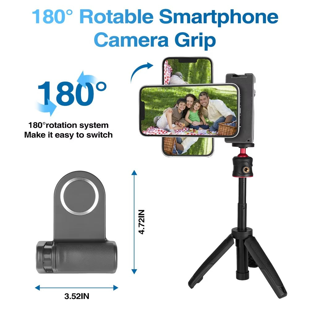 High Quality Magnetic MagSafe Phone Grip – Bluetooth Shutter Remote, Compatible with Apple iPhone and iOS Devices