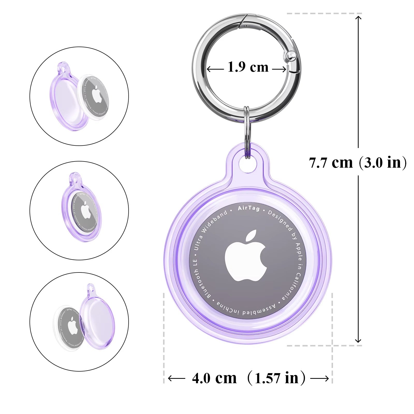 Premium Transparent Waterproof TPU AirTag Case – Full Protective Shell with Anti-Lost Keychain, Shockproof Pet Collar Tracker Cover